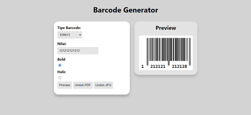 Automatic Barcode Generator